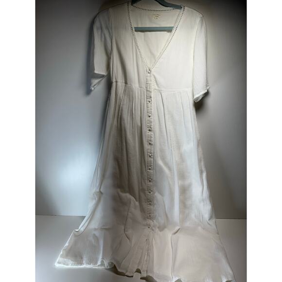 Louise Misha Dresses & Skirts - Louise Misha Women’s Sz 40 US Sz 8 Dress White Organic Gauzy Cotton Boho FLAWS